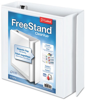 Cardinal® FreeStand™ Easy Open® Locking Slant-D® Ring Binder,  3" Cap, 11 x 8 1/2, White