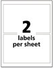 A Picture of product AVE-60502 Avery® UltraDuty® GHS Chemical Waterproof & UV Resistant Labels and 4.75 x 7.75, White, 2/Sheet, 50 Sheets/Box