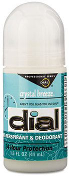 Dial® Anti-Perspirant Deodorant,  Crystal Breeze, 1.5oz, Roll-On, 48/Carton