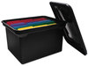 A Picture of product AVT-34052 Advantus® File Tote with Lid,  Legal/Letter, Plastic, Black