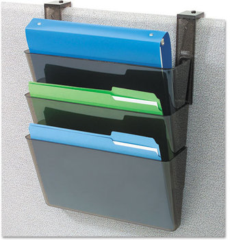 deflecto® DocuPocket® Stackable Three-Pocket Partition Wall Set,  Plastic, Letter, 13 x 4 x 7, Black
