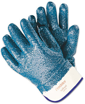 Memphis™ Predator® Premium Nitrile-Coated Gloves,  Blue/White, Large, 12 Pairs