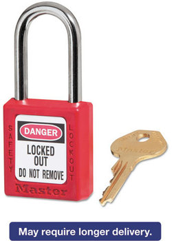 Master Lock® Safety Lockout Padlock,  Zenex, 1 1/2", Red, 1 Key, 6/Box