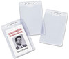 A Picture of product AVE-74472 Avery® Heavy-Duty Secure Top™ Name Badge Holders Vertical, 3w x 4h, Clear, 25/Pack
