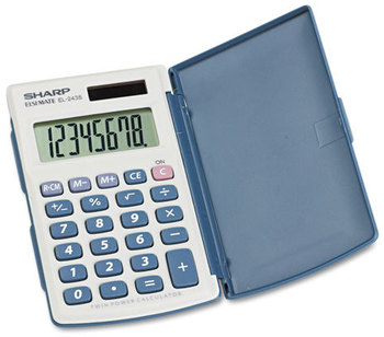 Sharp® EL-243SB Solar Pocket Calculator,  8-Digit LCD