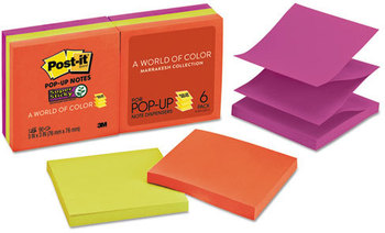 Post-it® Pop-up Notes Super Sticky Pop-up 3 x 3 Note Refills,  Marrakesh, 90/Pad, 6 Pads/Pack