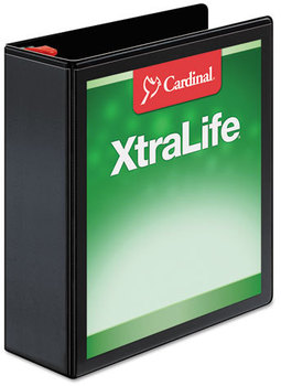 Cardinal® XtraLife® ClearVue™ Non-Stick Locking Slant-D® Ring Binder,  3" Cap, 11 x 8 1/2, Black