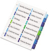 A Picture of product AVE-11320 Avery® Customizable Table of Contents Ready Index® Double Column Multicolor Dividers with Printable Section Titles TOC Tab 16-Tab, 1 to 16, 11 x 8.5, White, Set