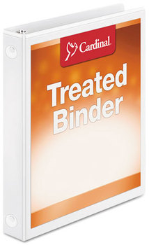 Cardinal® Treated Binder ClearVue™ Locking Round Ring Binder,  1" Cap, 11 x 8 1/2, White