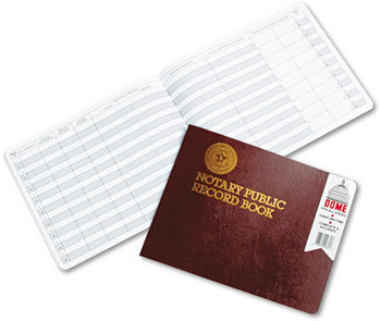 Dome® Notary Public Record Book,  Burgundy Cover, 60 Pages, 8 1/2 x 10 1/2