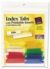 A Picture of product AVE-16228 Avery® Insertable Index Tabs with Printable Inserts 1/5-Cut, Assorted Colors, 1.5" Wide, 25/Pack