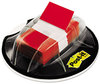 A Picture of product MMM-680HVRD Post-it® Flags in a Desk Grip Dispenser Page 1 x 1.75, Red, 200/Dispenser