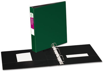 Avery® Durable Non-View Binder with DuraHinge® and Slant Rings 3 1.5" Capacity, 11 x 8.5, Green
