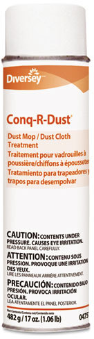 Diversey Conq-r-Dust Dust Mop/Dust Cloth Treatment, Amine Scent, 17 oz  Aerosol Spray, 12/Carton (904751)