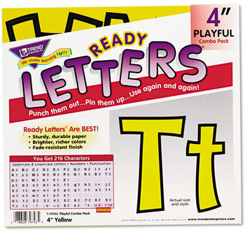 TREND® Ready Letters® Playful Combo Set,  Yellow, 4"h, 216/Set
