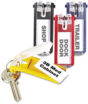 Durable® Key Tags for Durable® Key Systems,  Plastic, 1 1/8 x 2 3/4, Assorted, 24/Pack