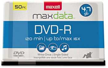 Maxell® DVD-R Recordable Disc,  4.7GB, 16x, Spindle, Gold, 50/Pack