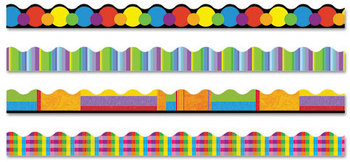 TREND® Terrific Trimmers® Variety Set Board Trim,  2 1/4 x 39" Panels, Color Collage Designs, 48/Set