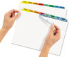 A Picture of product AVE-11424 Avery® Print & Apply Index Maker® Clear Label Dividers with Easy Printable Strip and Color Tabs 8-Tab, 11 x 8.5, White, Traditional 25 Sets