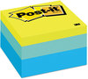 A Picture of product MMM-2056RC Post-it® Notes Original Cubes 3" x Blue Wave Collection, 470 Sheets/Cube