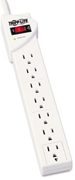 Tripp Lite Protect It!™ Seven-Outlet Surge Suppressor,  7 Outlets, 6 ft Cord, 1080 Joules, Light Gray