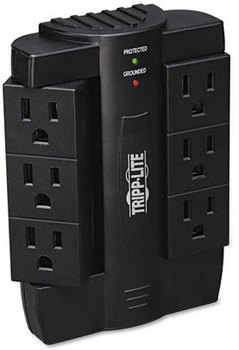 Tripp Lite Protect It!™ Swivel6 Six-Outlet, Direct Plug-in Surge Suppressor,  6 Outlets, 1500 Joules, Black