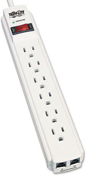 Tripp Lite Protect It!™ Six-Outlet Surge Suppressor,  6 Outlets, 4 ft Cord, 790 Joules, White