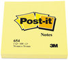 A Picture of product MMM-654YW Post-it® Notes Original Pads in Canary Yellow 3" x 100 Sheets/Pad