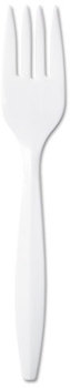 Dixie® Plastic Cutlery,  Mediumweight Forks, White, 1000/Carton