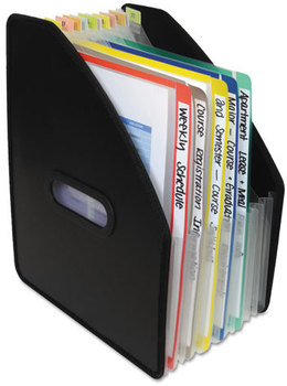 C-Line® Vertical Expanding File,  13-Pocket, 10" Expansion, Letter, Poly, Black