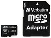 A Picture of product VER-44084 Verbatim® microSDXC Card with SD Adapter,  Class 10, 64GB