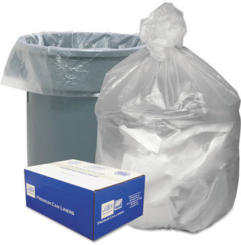 Good ’n Tuff® Waste Can Liners,  40-45gal, 10 Microns, 40x46, Natural, 250/Carton
