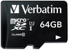 A Picture of product VER-44084 Verbatim® microSDXC Card with SD Adapter,  Class 10, 64GB