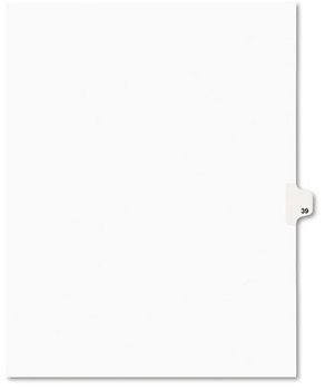 Avery® Preprinted Legal Exhibit Index Tab Dividers with Black and White Tabs,  Title: 39, Letter, White, 25/Pack