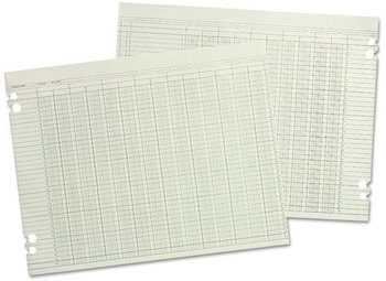 Wilson Jones® Columnar Loose Sheets,  24 Column, 9-1/4 x 11-7/8, 100 Loose Sheets/Pack, Green