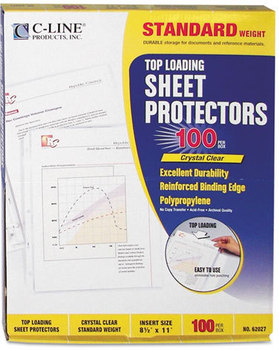C Line Crystal Clear 25pk Standard Weight Sheet Protectors