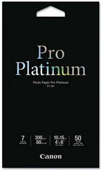 Canon® Photo Paper Pro Platinum,  High Gloss, 4 x 6, 80 lb., White, 50 Sheets/Pack