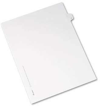 Avery® Preprinted Allstate® Style Legal Dividers Exhibit Side Tab Index 26-Tab, V, 11 x 8.5, White, 25/Pack