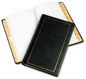 Wilson Jones® Looseleaf Corporation Minute Book,  Black Leather-Like Cover, 250 Unruled Pages, 8 1/2 x 14