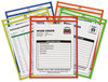 A Picture of product CLI-43910 C-Line® Neon Stitched Shop Ticket Holders,  Neon, Assorted 5 Colors, 75", 9 x 12, 25/BX