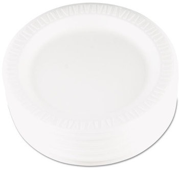 Quiet Classic® Foam Plastic Laminated Dinnerware Plates. 9 in. diameter. White. 500 count. 9"