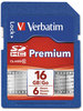 A Picture of product VER-96808 Verbatim® Premium SDHC Cards,  Class 10, 16GB