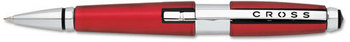 Cross® Edge Retractable Gel Roller Ball Pen,  0.7 mm, Medium, Black Ink, Red Barrel