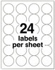 A Picture of product AVE-5293 Avery® High-Visibility ID Labels Permanent Laser Print-to-the-Edge w/SureFeed, 1.66" dia, White, 600/PK