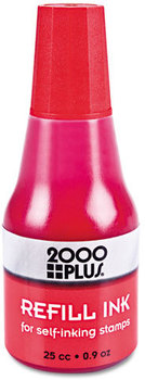 2000 PLUS® Self-Inking Refill Ink,  Red, 0.9 oz. Bottle