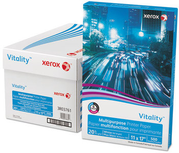 xerox™ Vitality™ Multipurpose Printer Paper Print 92 Bright, 20 lb Bond Weight, 11 x 17, White, 500/Ream