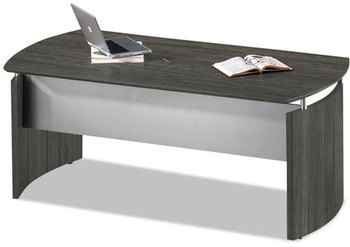 Mayline® Medina™ Series Laminate Curved Desk,  72w x 36d x 29 1/2h, Gray Steel