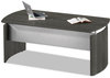A Picture of product MLN-MNDT72LGS Mayline® Medina™ Series Laminate Curved Desk,  72w x 36d x 29 1/2h, Gray Steel