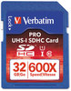 A Picture of product VER-98047 Verbatim® Pro 600X SDHC UHS-1 Memory Card,  Class 10 UHS-1, 32GB