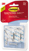A Picture of product MMM-17065CLRVPES Command™ Clear Hooks and Strips Medium, Plastic, 2 lb Capacity, 6 8 Strips/Pack